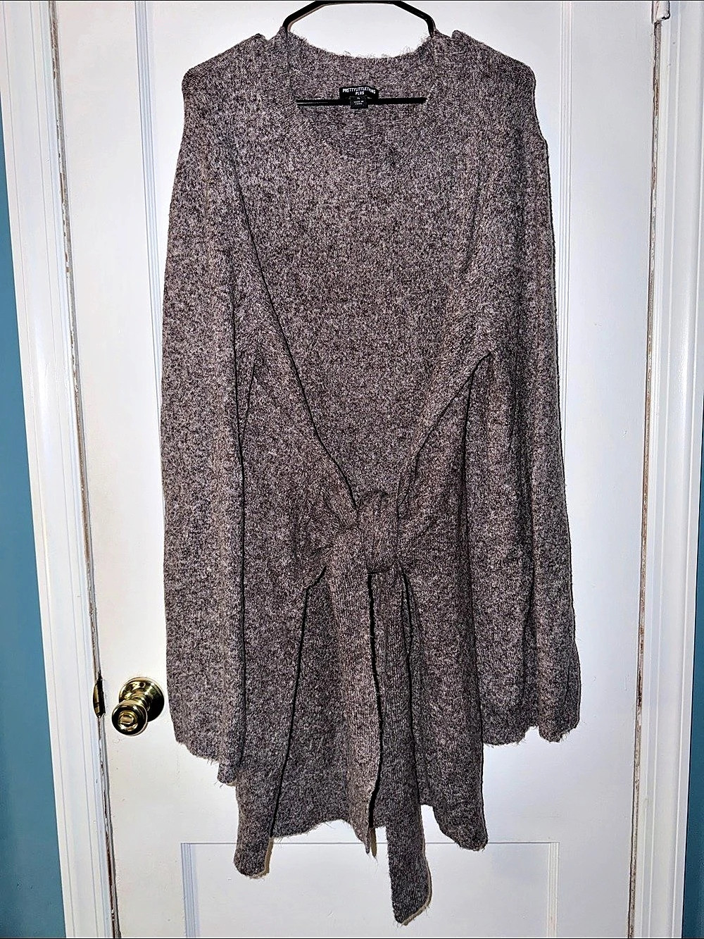 PrettyLittleThing Brown Wrap Sweater Size XL